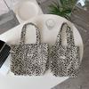 1 Retro Leopard Print Canvas Bag Female Student Large Capacity Casual Handheld Shoulder Bag Female