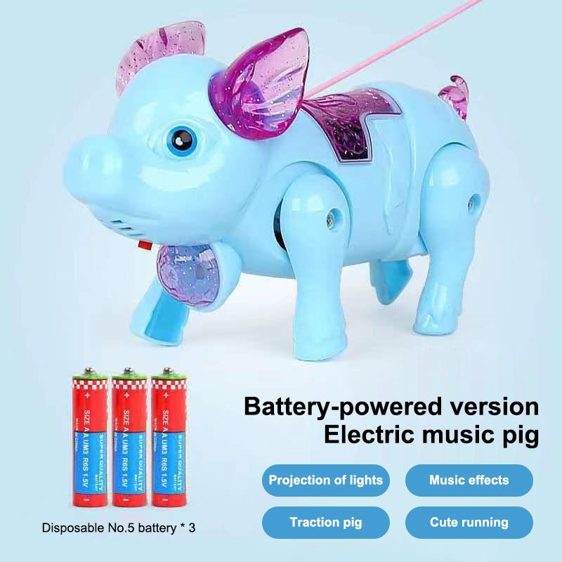 New Pink Color Electric Walking Pig Toy With Light Musical Kids Funny Electronics Toy Children Birthday Gift Toys