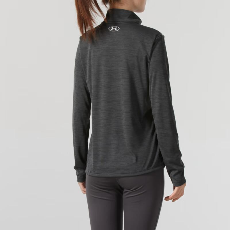 Under Armour Solid Color Casual Fitness Training Running Comfortable Long Sleeve T-Shirt Women Tops Black 1384249-001