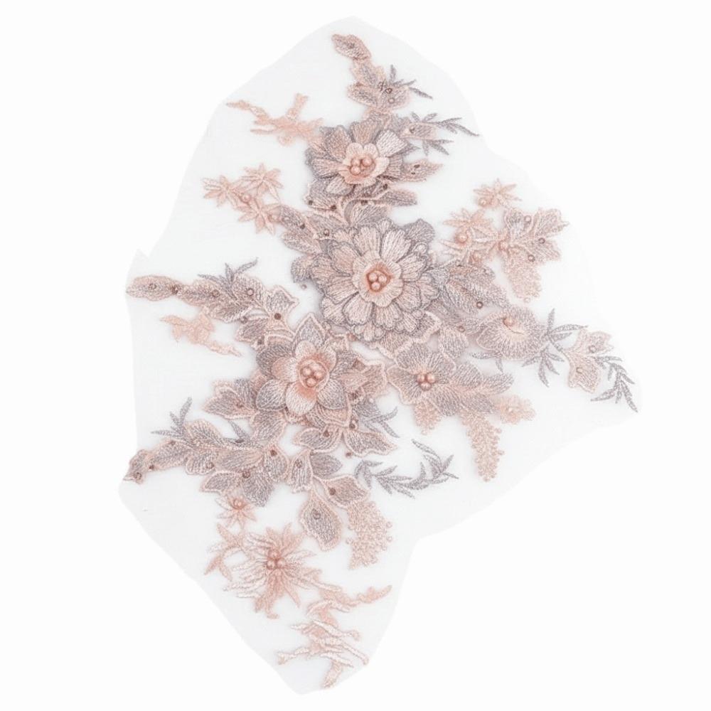 3D Flowers Sequin Applique Beaded Mesh Rhinestone Embroidered Embroidered Flower Applique Floral Lace Big Size