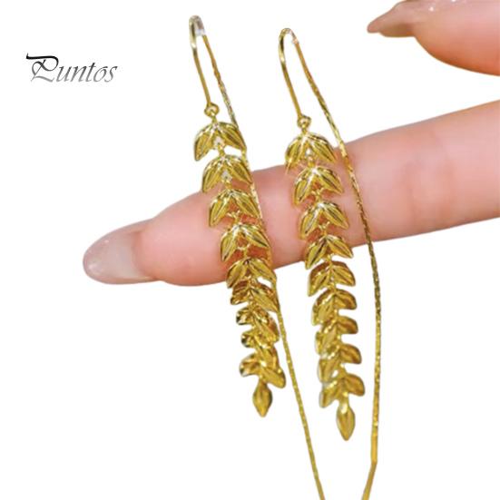 

1 пара висячих серег с гальваническим покрытием, высококачественный индивидуальный дизайн из пшеницы, блестящие блестящие женские длинные серьги с кисточками, модные ювелирные изделия золотистый