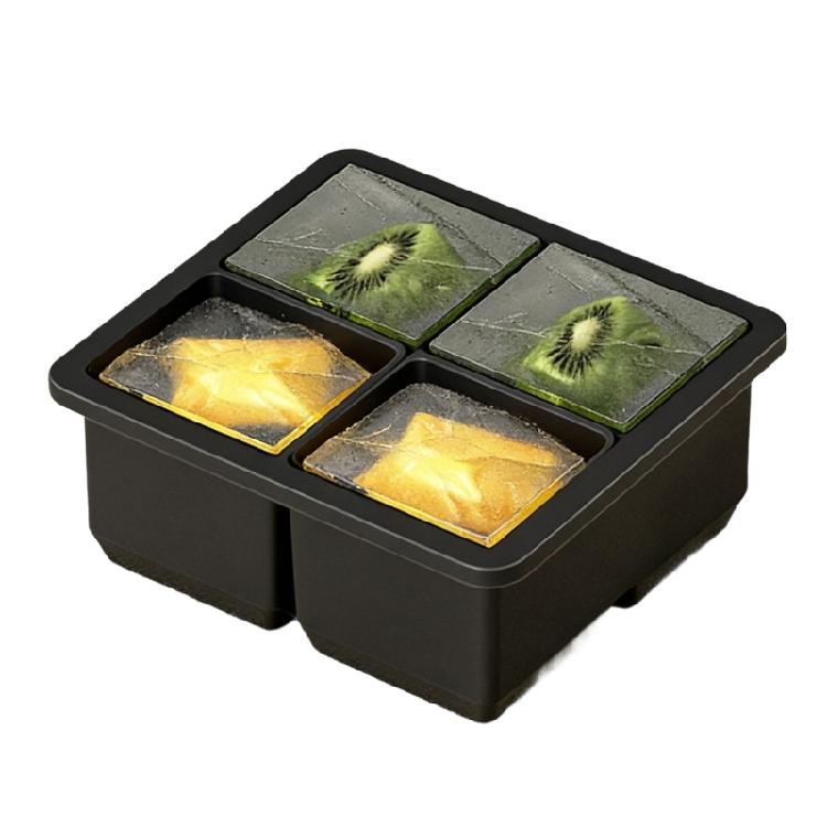 

Large Ice Cubes Tray Silicone Freezers Safe Flexible Design For Easy Ice Removal And Creative Freeze Treats Making чорний