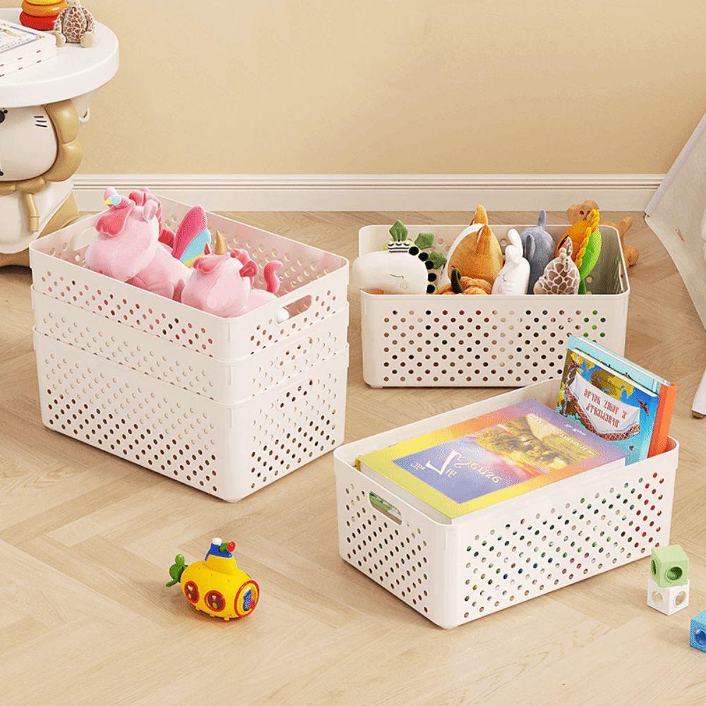 Plastic Clothing Storage Basket Stackable Snack Storage Basket  Home Organization