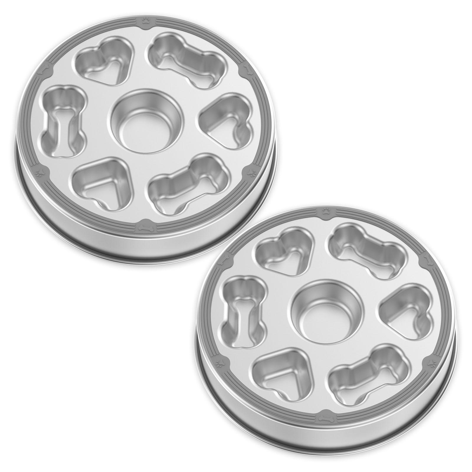 

2 шт. Миска для медленного кормления для собак, Нескользящая силиконовая основа, Круглая миска из нержавеющей стали для домашних животных для быстро едящих, Замедляет скорость еды