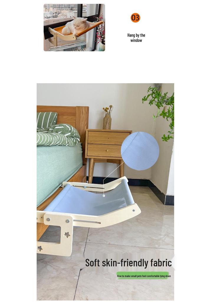 All-Season Cat Hammock: Cozy Bed for Window or Bedside Sunbathing