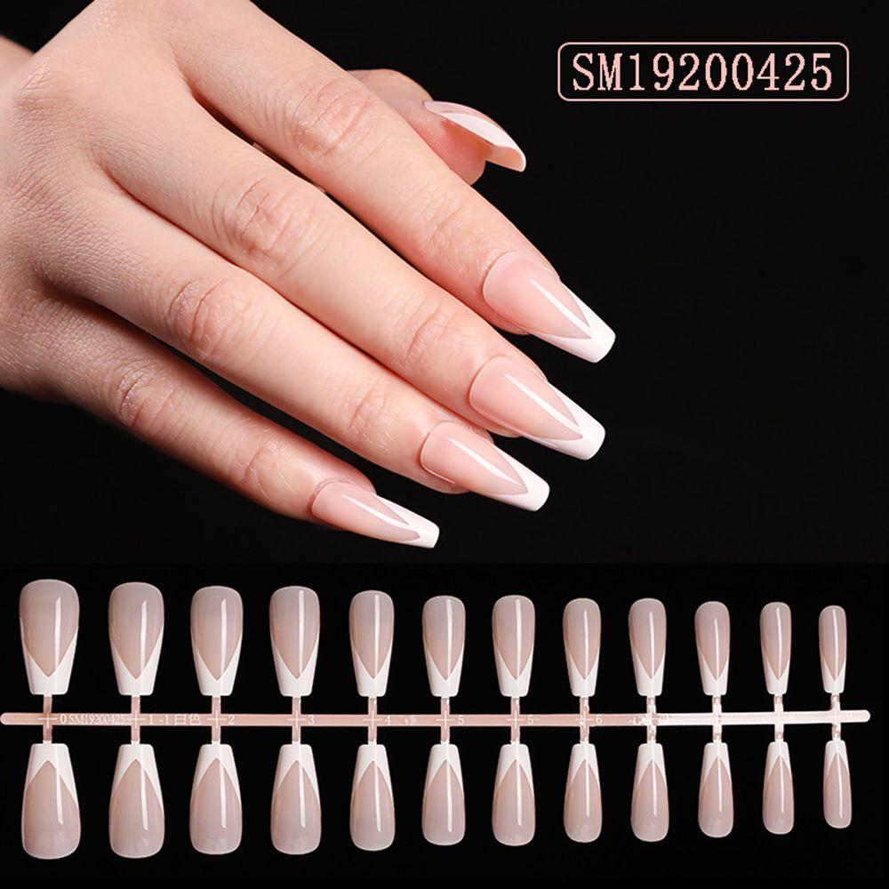 

Coffin Natural Ballerina Full Cover Manicure Tool Fake Nails False Nail Tips