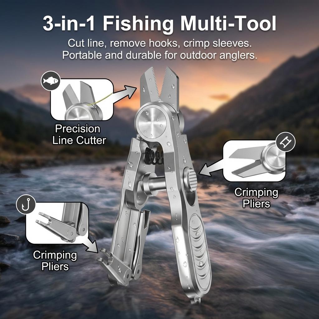 3 In 1 Fishing Scissors Multifunctional Stainless Steel Scissors Outdoor Portable Fishing Lines Cutter Fishing Hook Remover