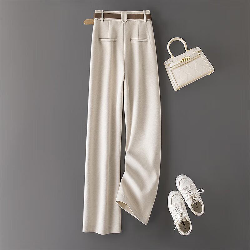 Sibaishe Women's High-Waisted Straight-Leg Casual Pants