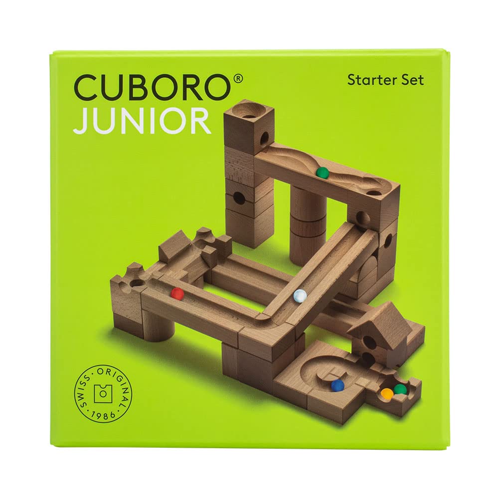 Cuboro Junior Starter Set Ball Path and Ball Tower Wooden Building Cuboro 40-Cube (201) - - Kids' Blocks, Cuboro, Cuboro, Cuboro, Start/JUNIOR [Used]