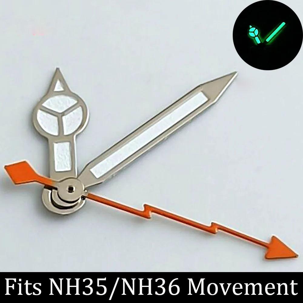 High quality watch hands blue-green/green luminous hands suitable for N H35 NH36/ETA 2836 2824/8205 8215 movements