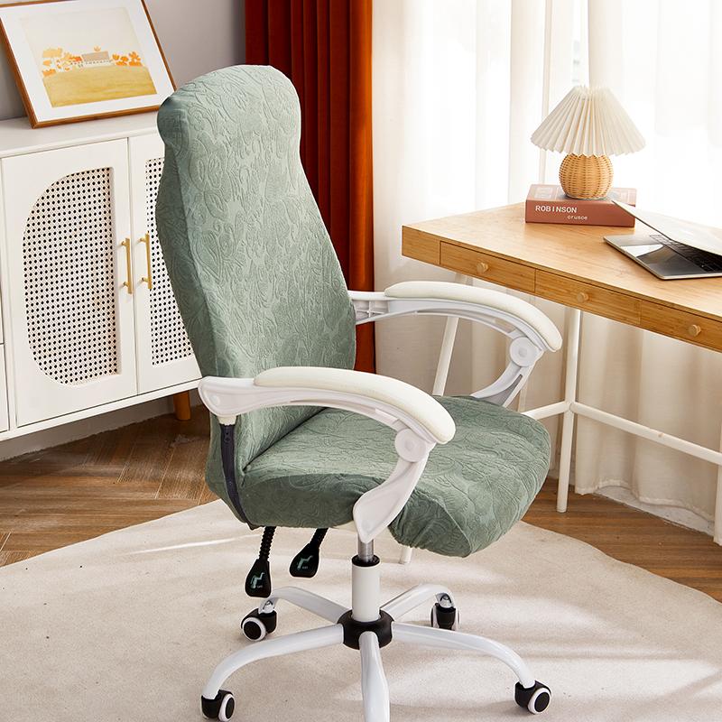 1 szt. Pokrowiec na krzesło biurowe żakardowy elastyczny spandex jednolity kolor pokrowiec na siedzisko zmywalny odporny na zabrudzenia pokrowiec na krzesło biuro sala komputerowa