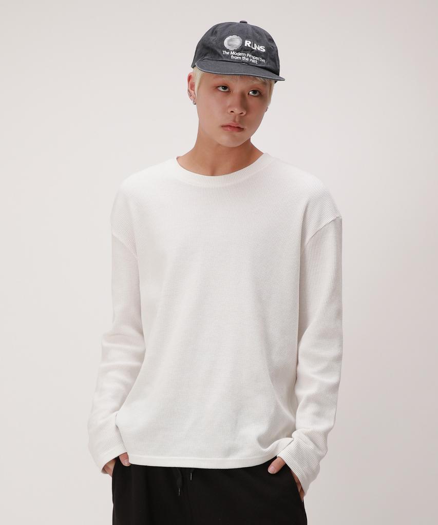 Dibellobeu Basic Waffle Long Sleeve_Ivory