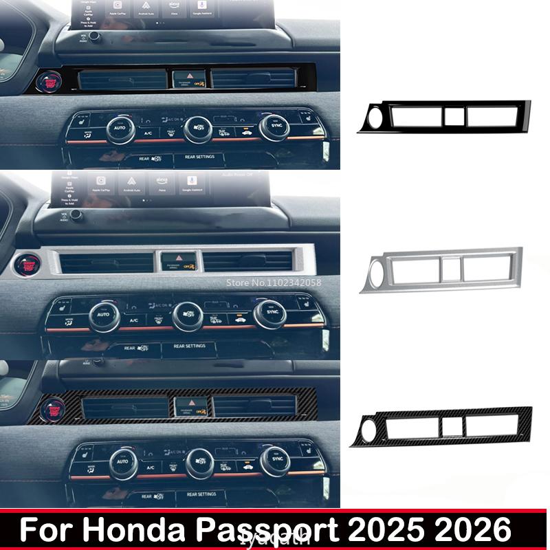 LHD For Honda Passport 2025 2026 ABS Carbonfiber Interior Car Accessories Center Air Conditions Outlet Frame AC Vent Cover Trim