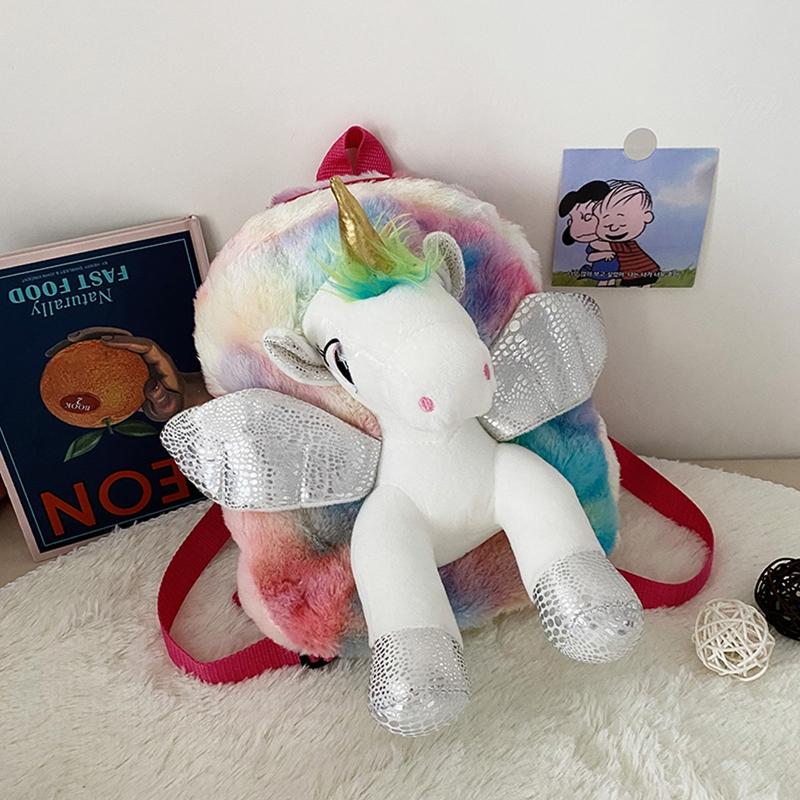 Pluche kleuterschooltas Babypop Eenhoornrugzakken voor meisjes