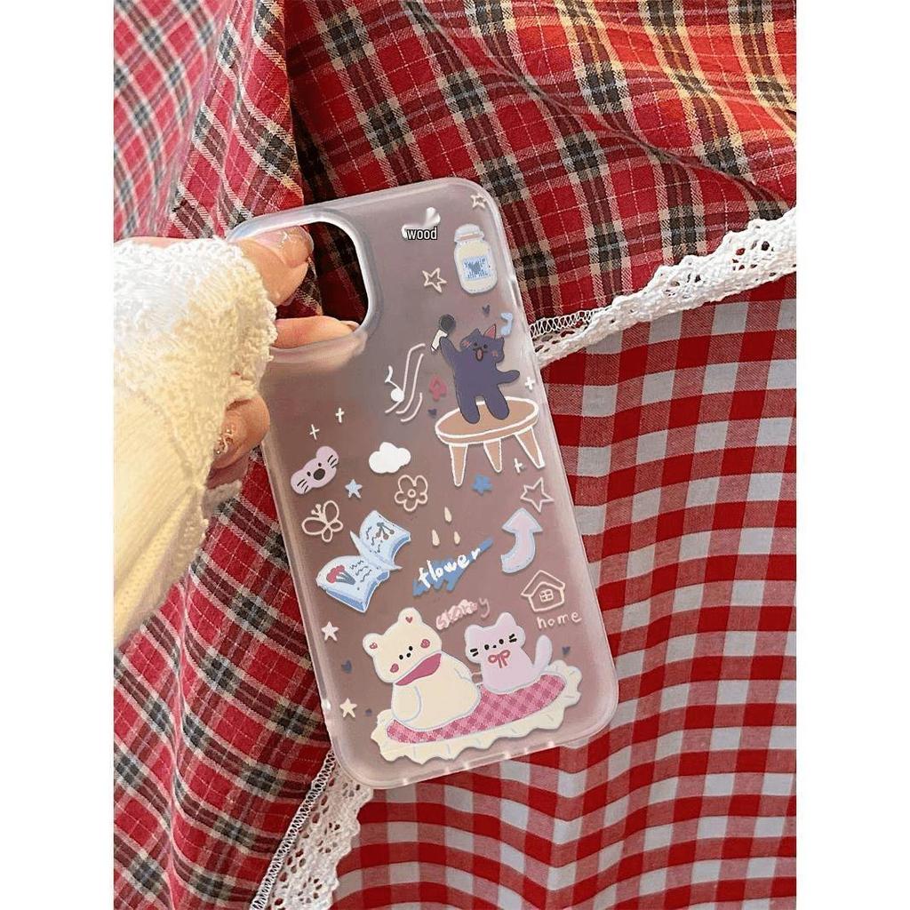 Music Kitten Frosted Soft Phone Case for iPhone 13-17 Pro Max