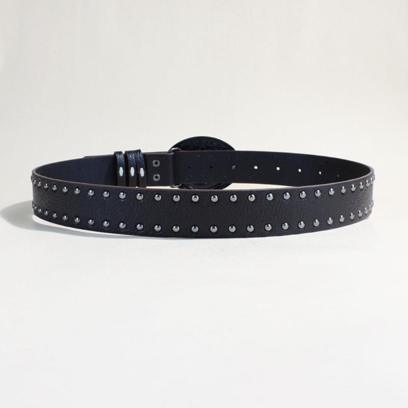 Gothic Waist Belt for Cowgirl Carved Silver Buckle Retro Silver Buckle Waist Chain Stylish Belt Fashion Accessories