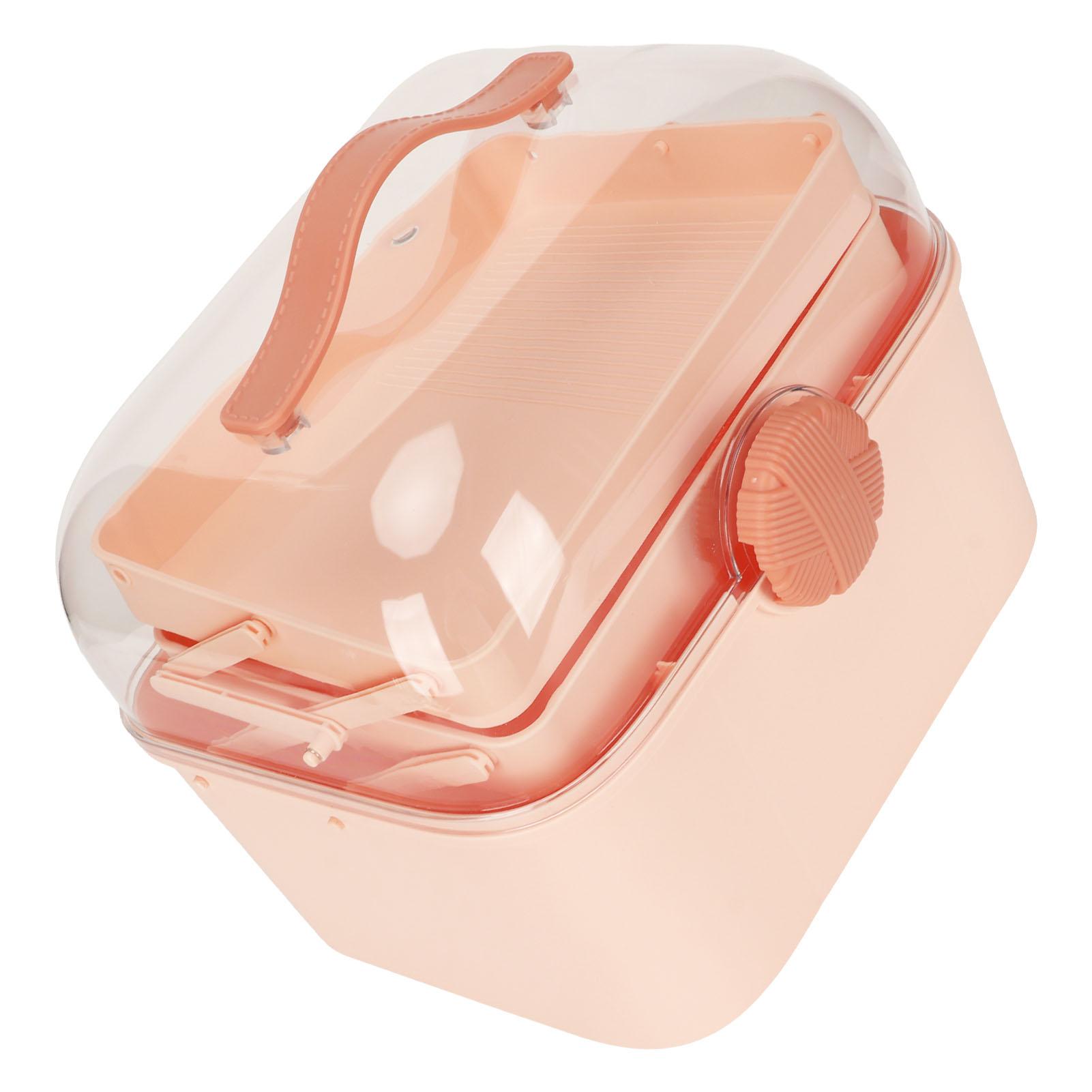 Storage Box Large Capacity Dustproof Portable Sled Handled Transparent Layer   Box for