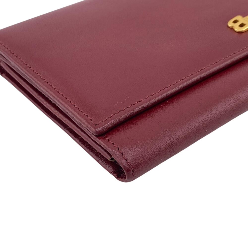 BALLY Vintage flap leather Purse Bordeaux leather Women Used