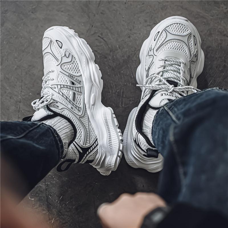 New Fashion Men 's Four Seasons Comfortable Thick Sole Shoes Students BoysTrending Soft Sole Breathable Casual Running Sneakers