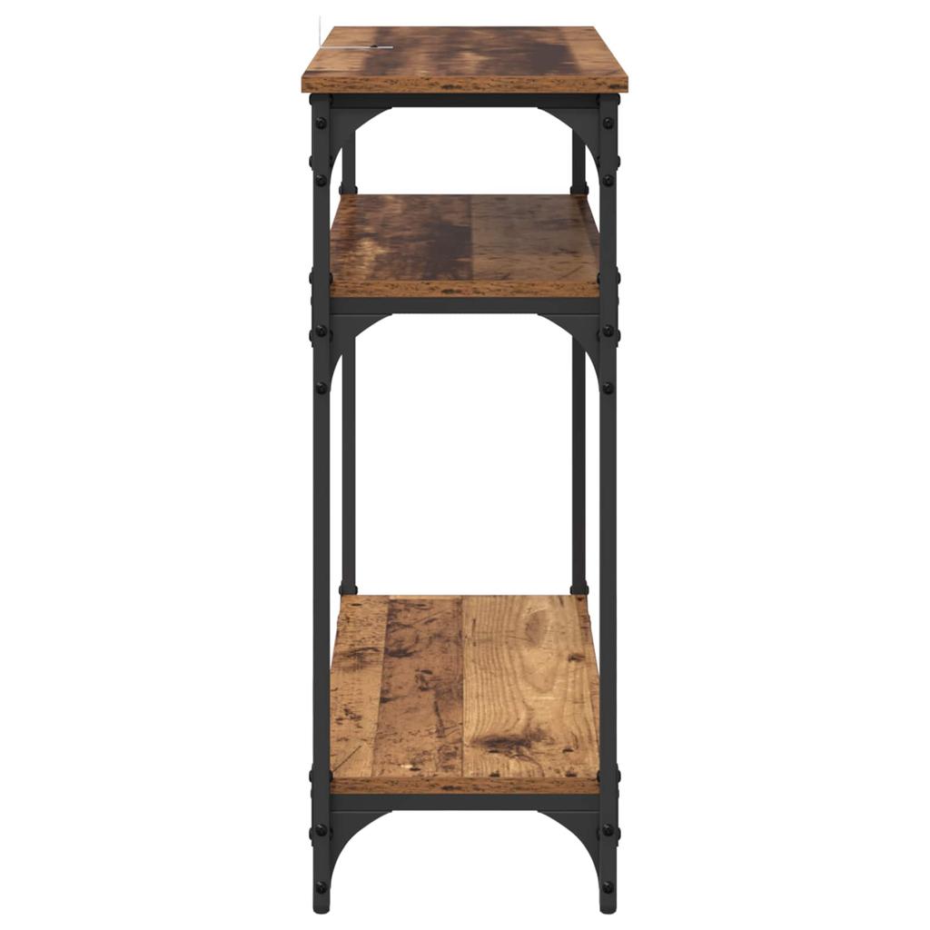 Console Table with Shelf Reclaimed Wood Look 75 X 29 X 75 Cm Wood Based Material