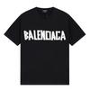 BALENCIAGA Sosire Nouă de Vară Tricou din Bumbac Imprimat cu Gât Rotund și Mânecă Scurtă Negru F121