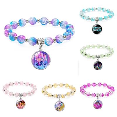 Fashion Kids Rumi Zoey Mira Beaded Pendant Ice Crack Inlaid Gemstone Bracelet