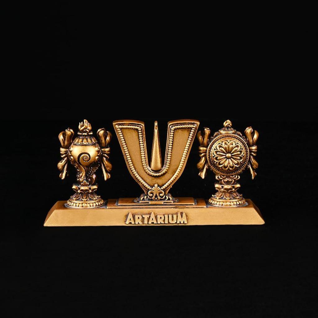 Vaishnav Tilak Sankh Chakra Tilak of Lord Vishnu for Home Temple & Office Material- Resin & Marble Dust