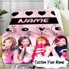 Custom Name Kpop BP Group Blanket  Ideal Bedding Blanket Perfect for Travel, Camping, Living Rooms, Offices, Sofas, Fan Christmas gift