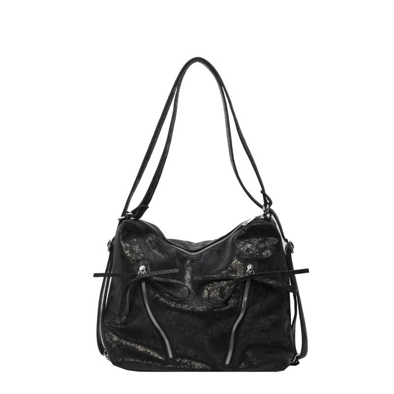 Stylish and simple women's bag large-capacity tote bag new pleated shoulder commuter messenger backpack