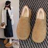 Large Size Bread Shoes Women's Winter New Solid Color Flat Heel Round Head Foot Cover Velvet Snow Boots