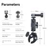 TELESIN Rotating Claw Clamp Mount for Cycling and Double Ball Head with Clip Mount for Action Camera Gripper Compatible with GoPro Hero Insta360 DJI