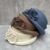 Elegant Three-Dimensional Flower Socialite Australian Hair Curled Top Hat Women'S Wool Beret Autumn And Winter Face Small Bucket Hat