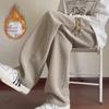 Men's Oversized Plush Corduroy Sweatpants - Thick, Wide-Leg, Straight-Fit Trousers for Autumn/Winter