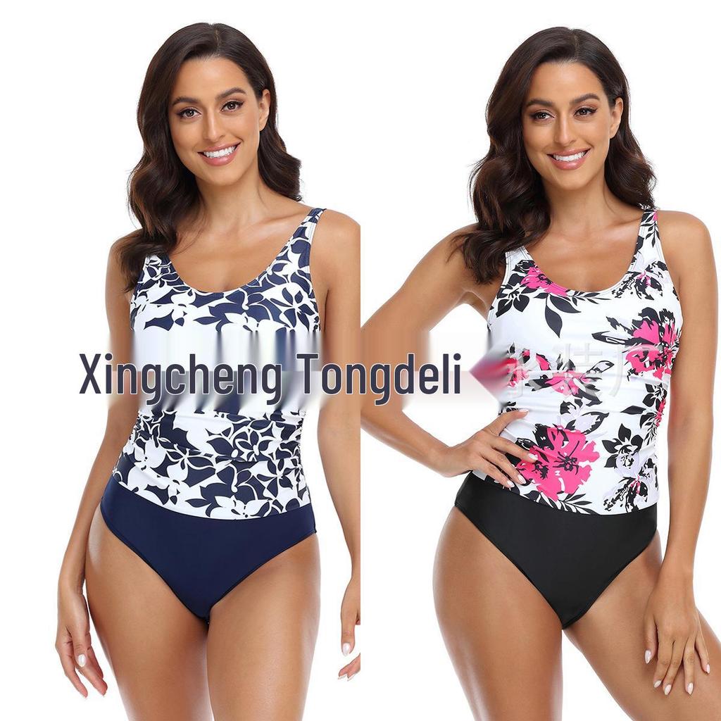 2023 Plus Size Solid Color Tummy Control Triangle One-Piece Swimsuit - Sexy Backless Fashion Bikini