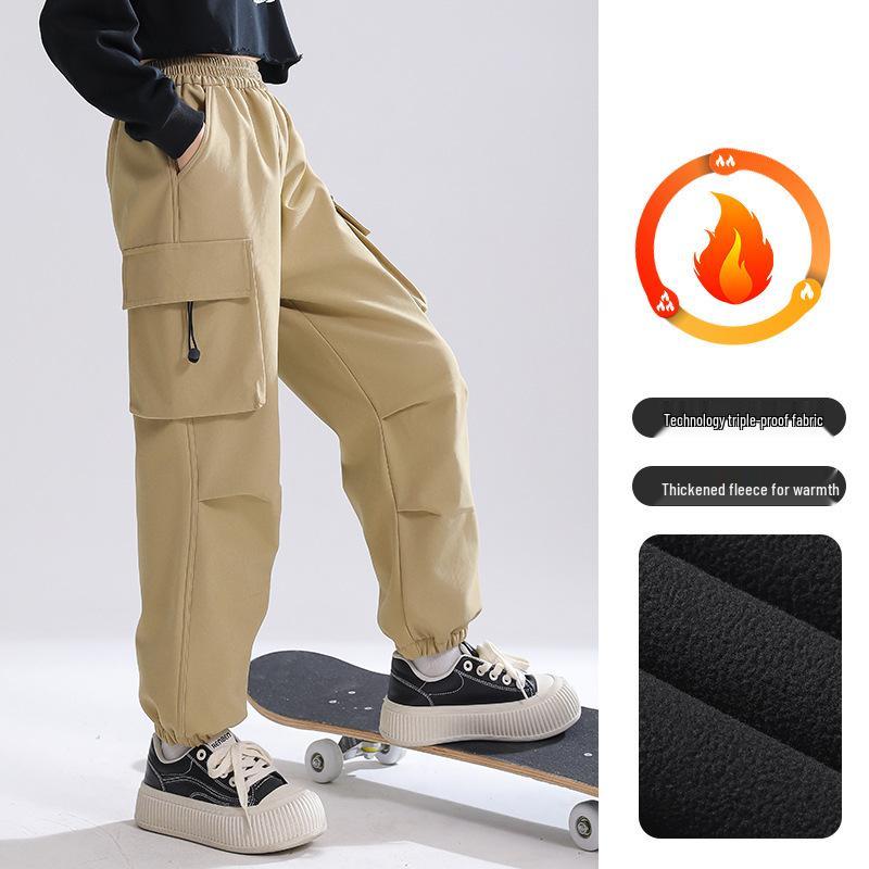 

Детские брюки карго софтшелл на флисовой подкладке - Водонепроницаемые, Ветрозащитные и Теплые джоггеры для мальчиков и девочек для занятий спортом на открытом воздухе 150 cm