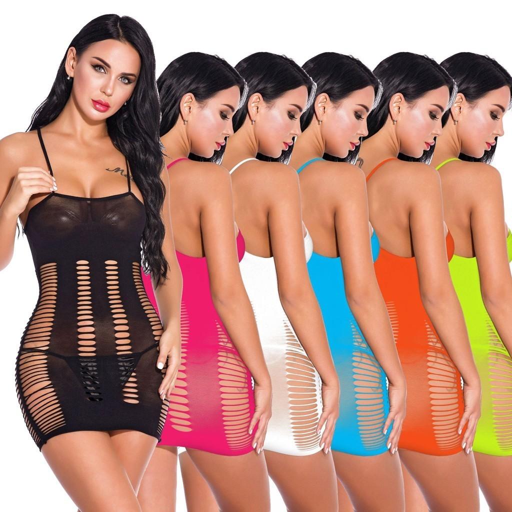 Fashion Women Mesh Sexy Lingerie Fishnet Babydoll Dress Size Bodysuit
