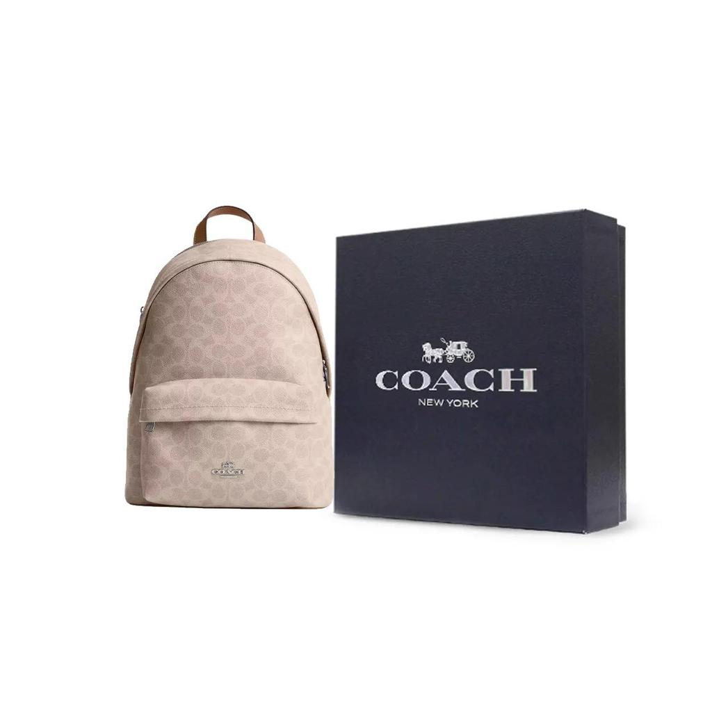COACH Taylor Artificial Leather Textile Backpack Large Unisex Sand (Unisex) Backpacks CDW76 SVPWH