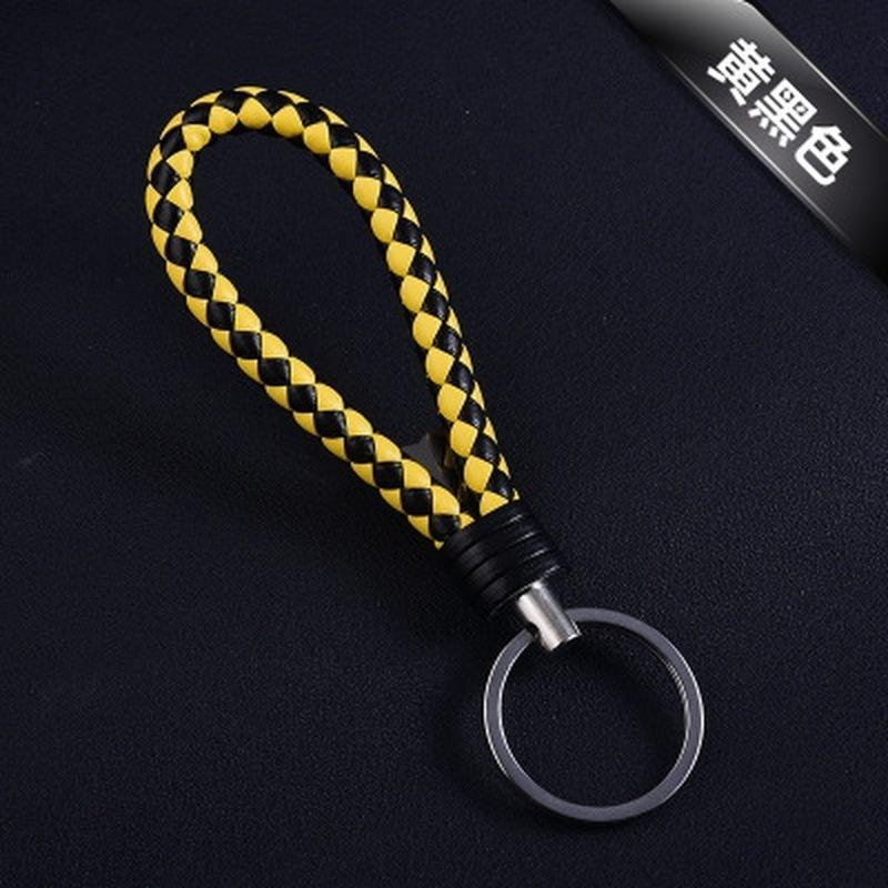 1PCS Multiple Colors Unisex Braided Leather Rope Handmade  Keychain Key Chain Car Key Ring Accessories