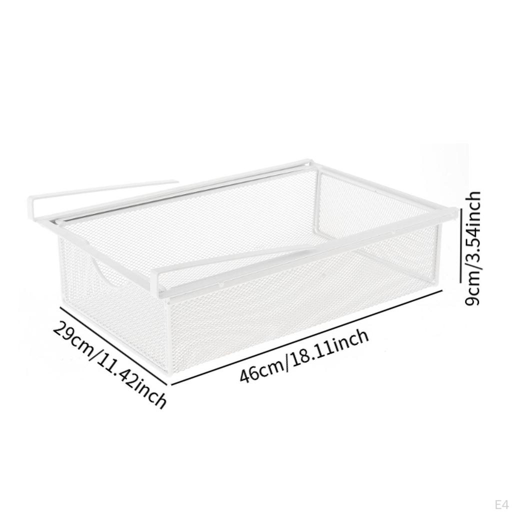 Under Cabinet Hanging Drawer Closet Organizer Container Portable Pull Out Basket for Office
