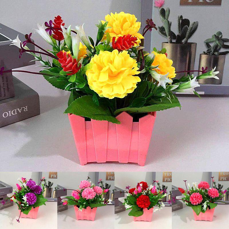 Realistic Artificial Flower In Pot Perfect For Indoor And Outdoor Home Garden Decor