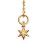 Light Luxury Classic Hexagonal Star Inlay Diamonds Necklace Pendant Exquisite Charm Retro Collar Chain Banquet Party Jewelry