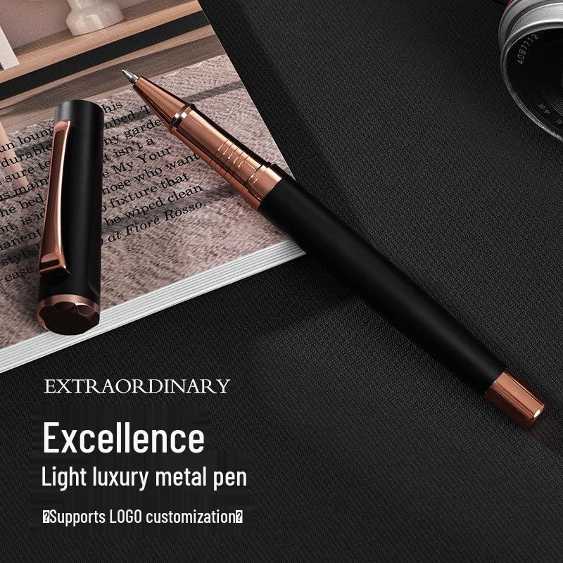 0.5mm Luxury Metal Signature Pen Set - Ballpoint & Rollerball Pens with Custom Logo for Business and Meetings