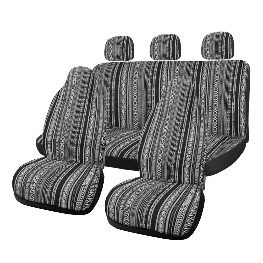 

uxcell Car Seat Covers Hiace Driver Seat Covers Universal Front Seat Covers Ethnic Blanket Pattern Durable Seat Protector Cover Gray 7pcs серый