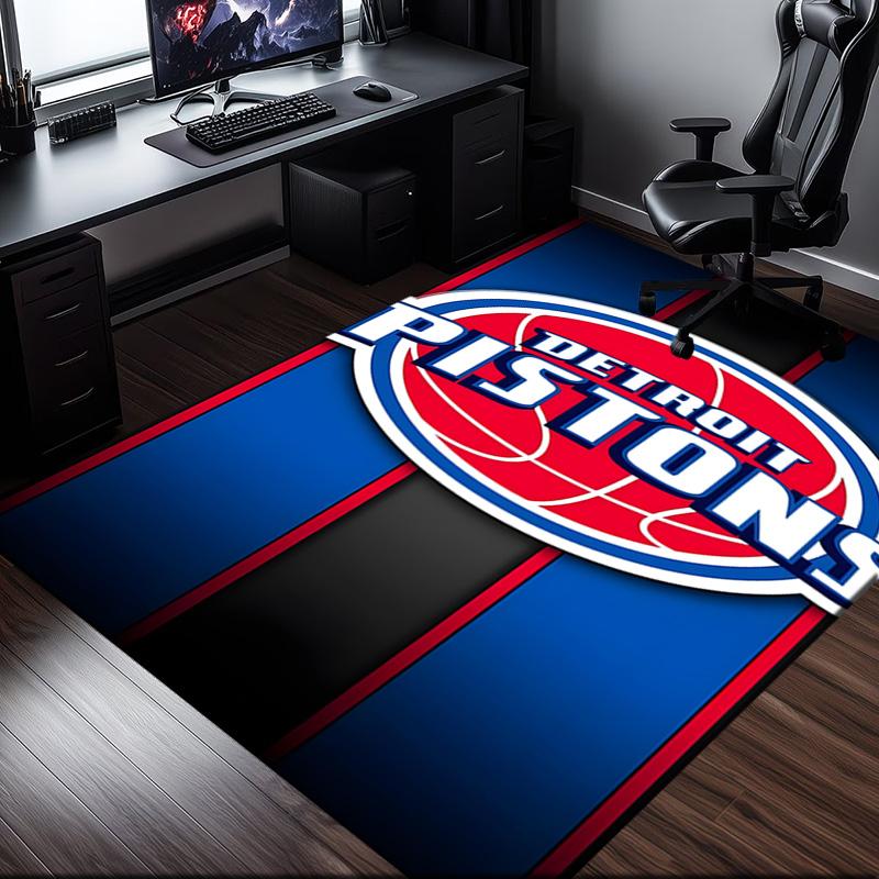 Detroit Basketball Art Rug Office Carpet Non-Slip Mat, Chair Rug Floor Covering for Gaming, Bedroom, Living Room , Home Decor Christmas Gift