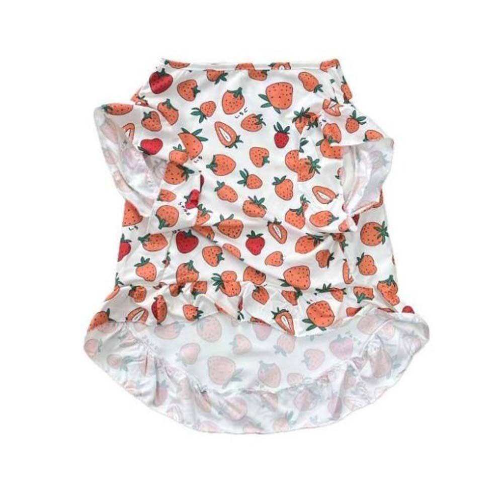 Breathable Dog Costumes Strawberry Print Puppy Cat Clothes Dog Cute Vest Top  For Dogs Puppy Cats