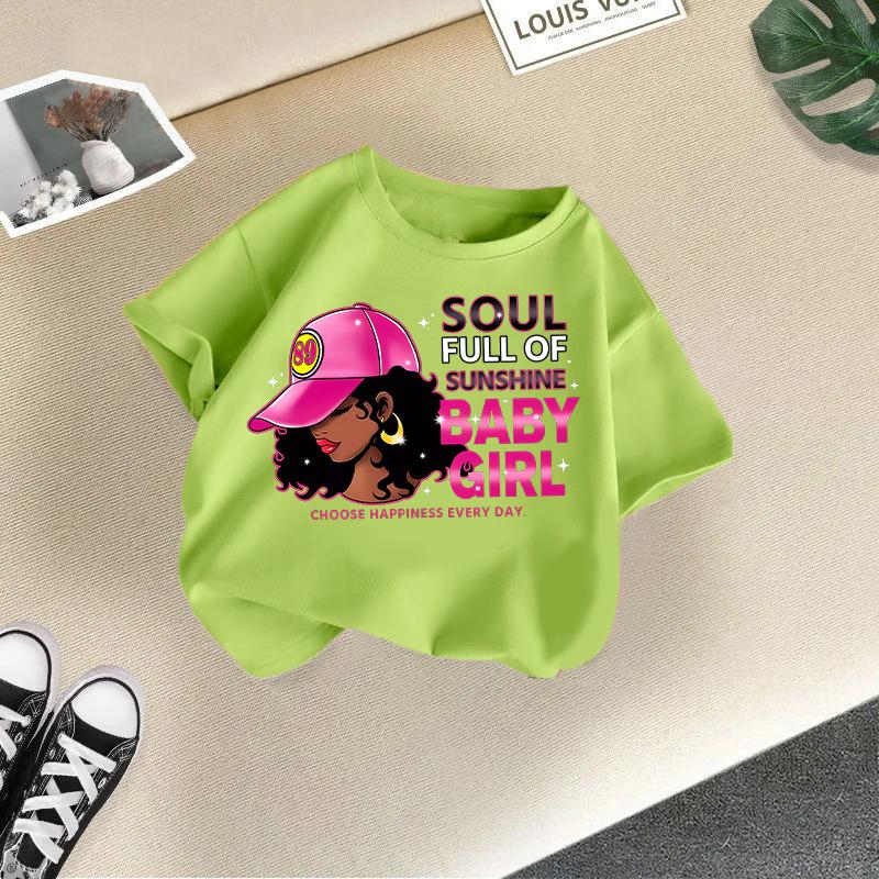 Tween Kleidung für Mädchen Niedliches grafisches Kurzarmshirt für Mädchen Weiche Kleinkind Sommerkleidung Mädchen Größe 4-14 Jahre Kleidung Mädchen Tops