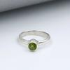 Solid 925 Sterling Silver Ring, Peridot Gemstone Ring, Handmade Ring, Stacking Ring, Birthstone Ring, Statement Ring