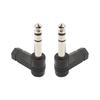 Voluty Tek 90 Degree 3.5mm Adapter, 6.35mm Male to 3.5mm Female, 1/4" Male to 1/8" Female Right Angle Connectors for Headphones (Two)