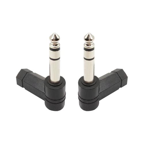 Voluty Tek 90 Degree 3.5mm Adapter, 6.35mm Male to 3.5mm Female, 1/4" Male to 1/8" Female Right Angle Connectors for Headphones (Two)