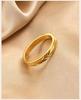 Trendy Chevron Herringbone Ring for Women Men, 18K Gold Plated Stainless Steel Stackable Band, Waterproof Tarnish Free